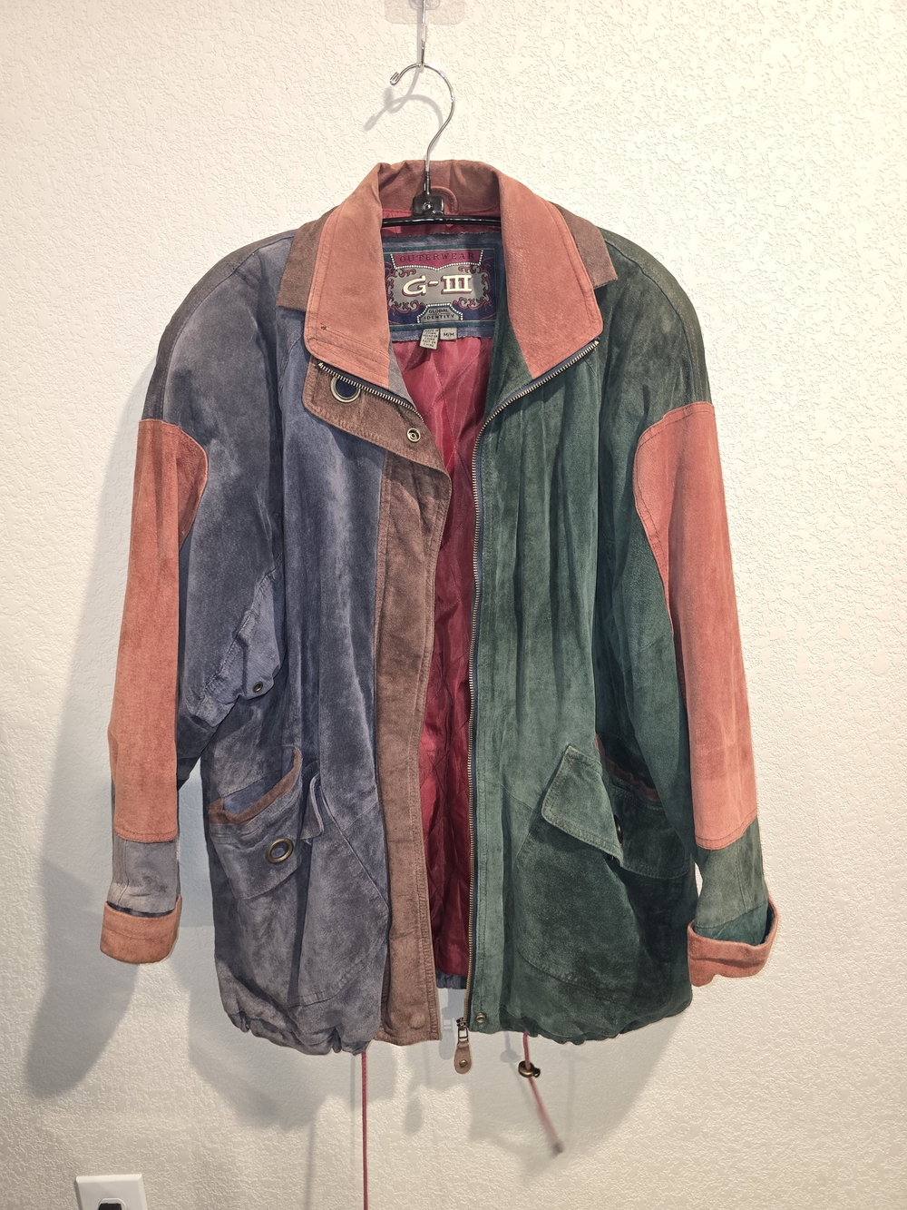 Vintage G-III Global Identity Colorblock Suede Leather Jacket - Size Medium
